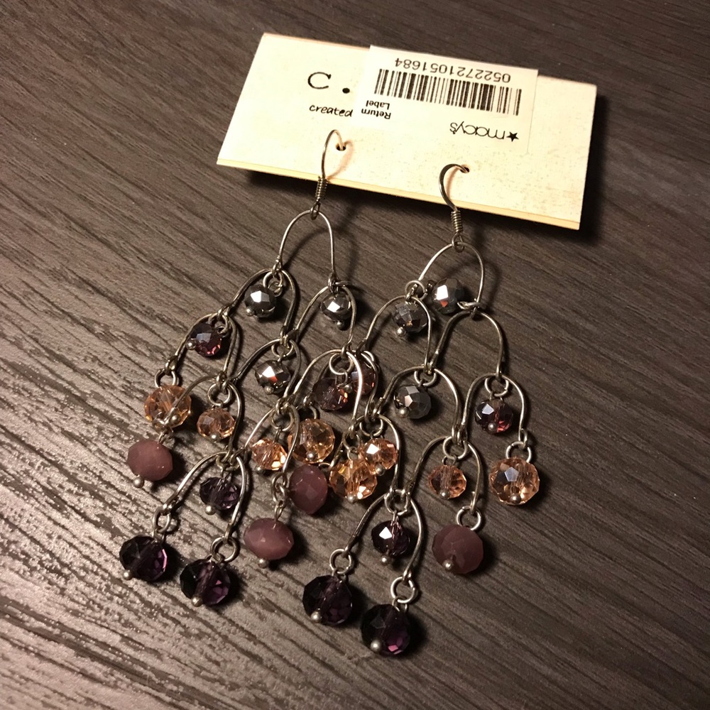 Purple chandelier earrings